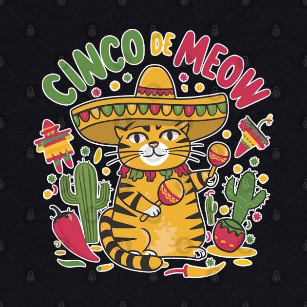 Cinco de meow - Cinco de mayo funny cat by Qrstore